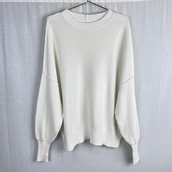 Aerie Sweater Beyond Oversized White Pullover Winter Chunky Cozy Fall Loungewear - Picture 1 of 7